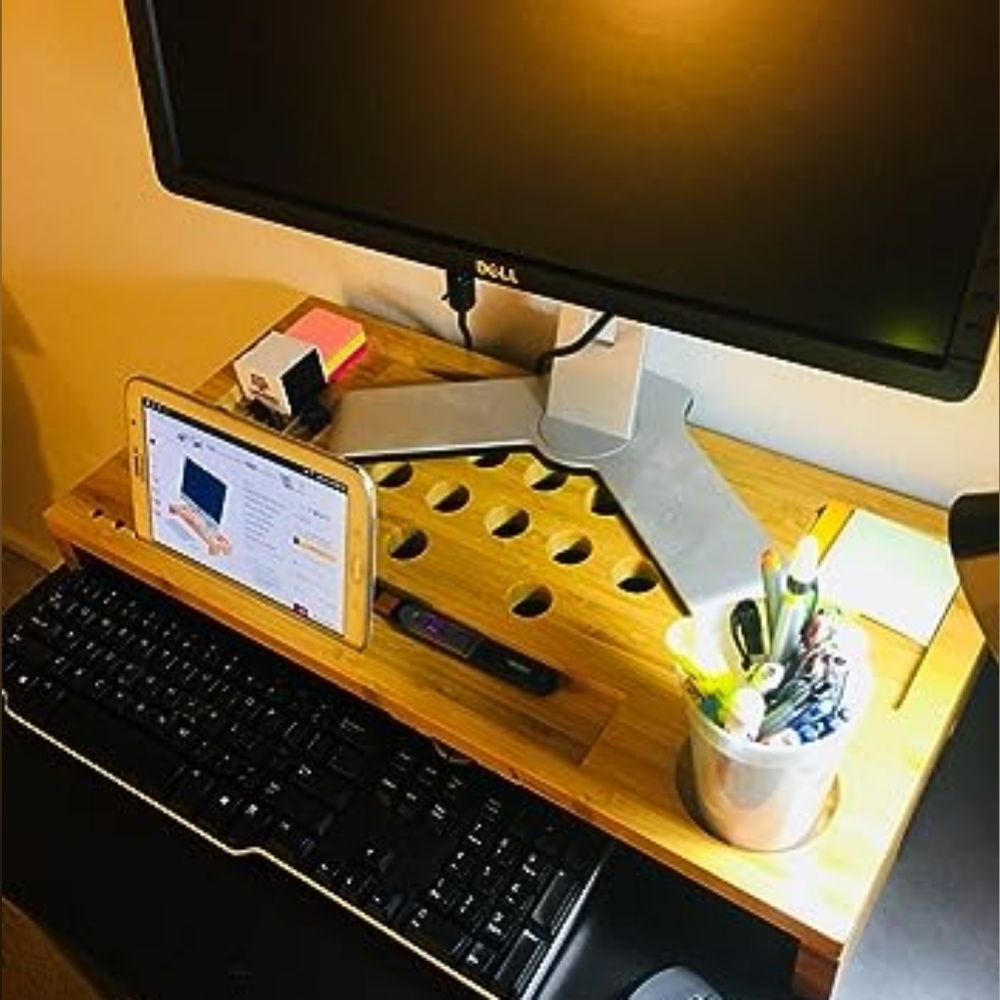 Bamboo monitor riser new in the box